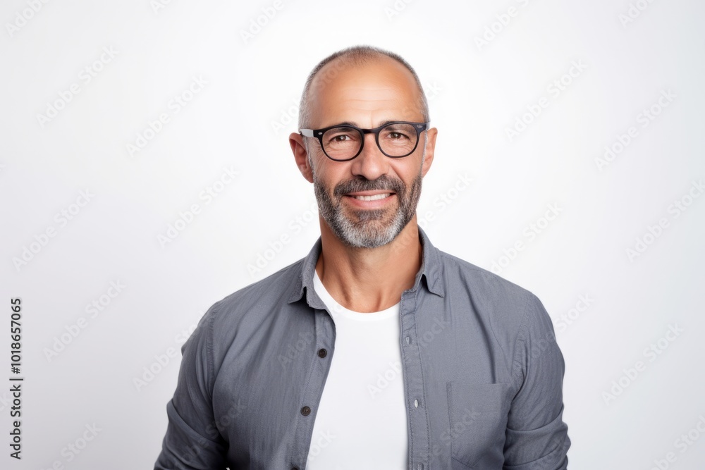 Portrait of a happy mature man in eyeglasses looking at camera. Portrait of a happy mature man in eyeglasses looking at camera.