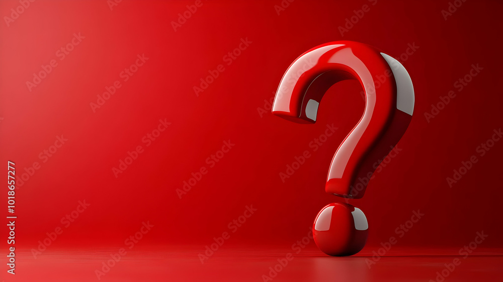 Red Question Mark Symbol Stands On Red Background Red Question Mark Symbol Stands On Red Background