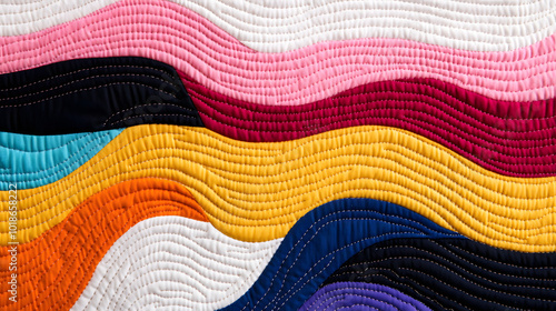 Family Quilt with Abstract Colorful Pattern | Vibrant Handmade Textile Featuring Unique and Artistic Design