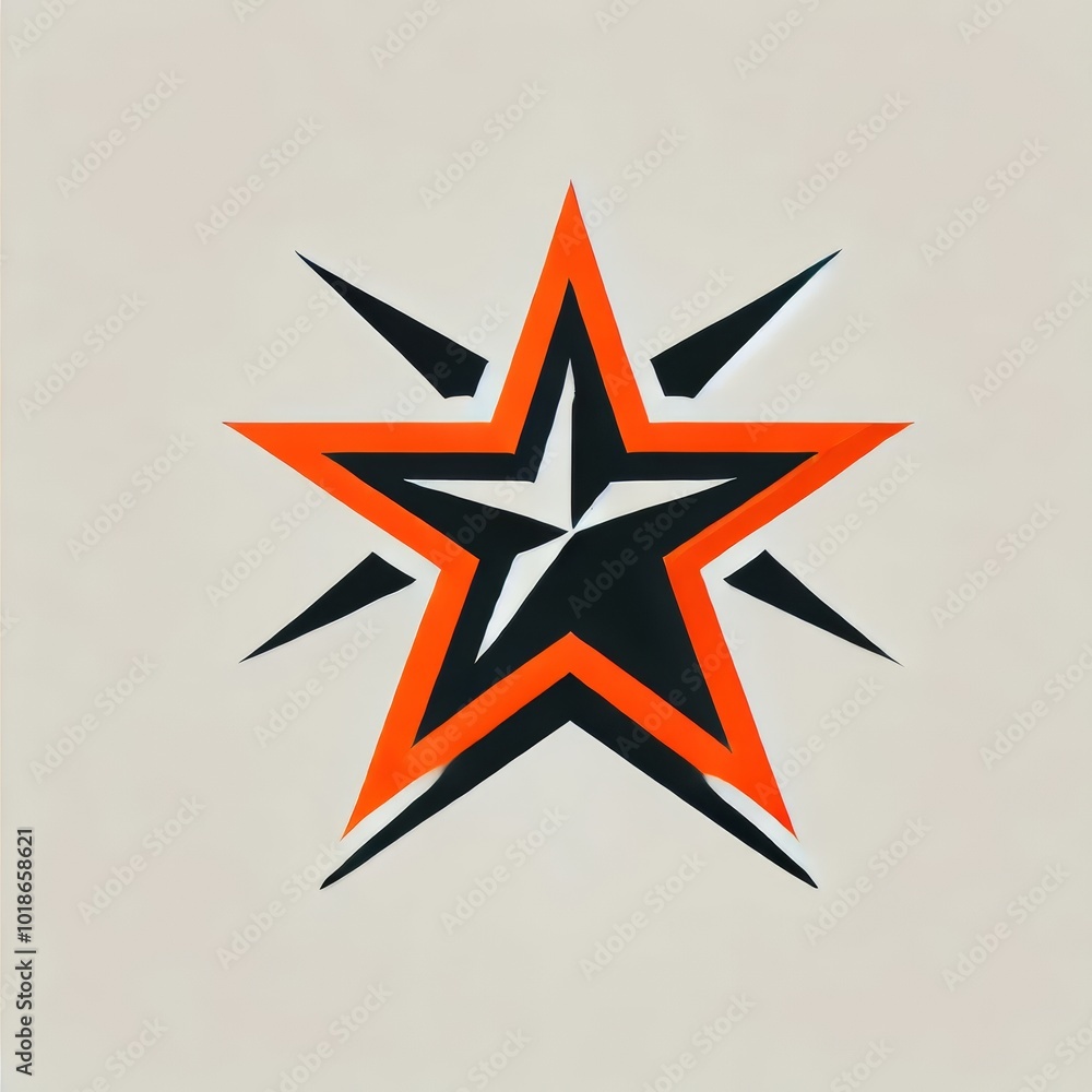 Elegant star logo in black and white Elegant star logo in black and white