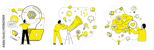 Logica vector illustration. Breakthroughs transform into opportunities in crucible creative intellect Progress flourishes where understanding and logica intersect Logica metaphorically dances