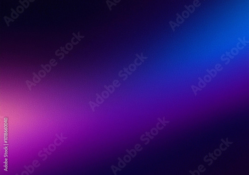 Purple black blue dark glowing grainy gradient background noise texture poster header banner design copy space