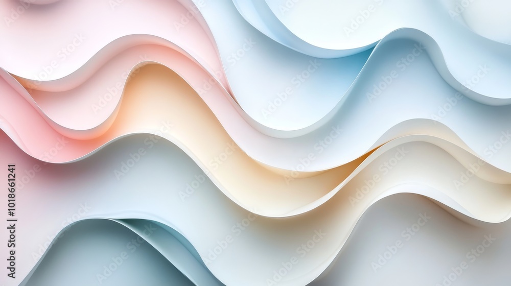 Abstract Wavy Pattern in Pastel Pink, Peach, and Blue Tones Abstract Wavy Pattern in Pastel Pink, Peach, and Blue Tones