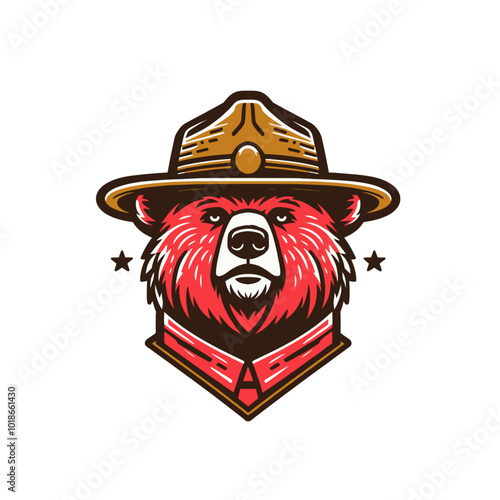 Californian bear  in the ranger hat.