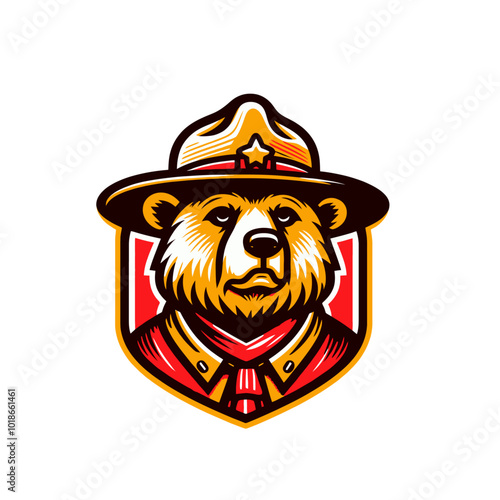 Californian bear  in the ranger hat.