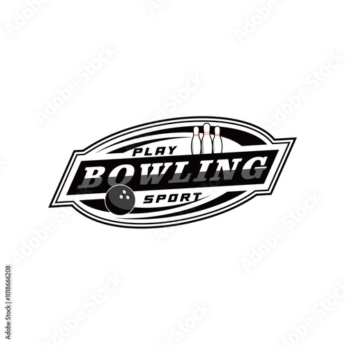 professional bowling tournament badge logo design
