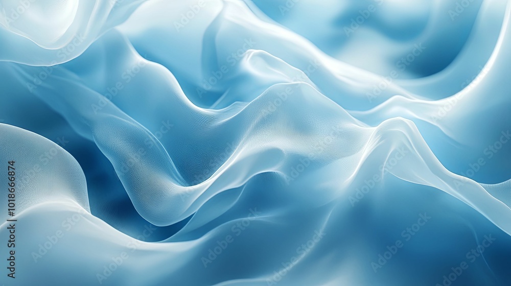 Abstract Blue and White Wavy Fabric Texture Abstract Blue and White Wavy Fabric Texture
