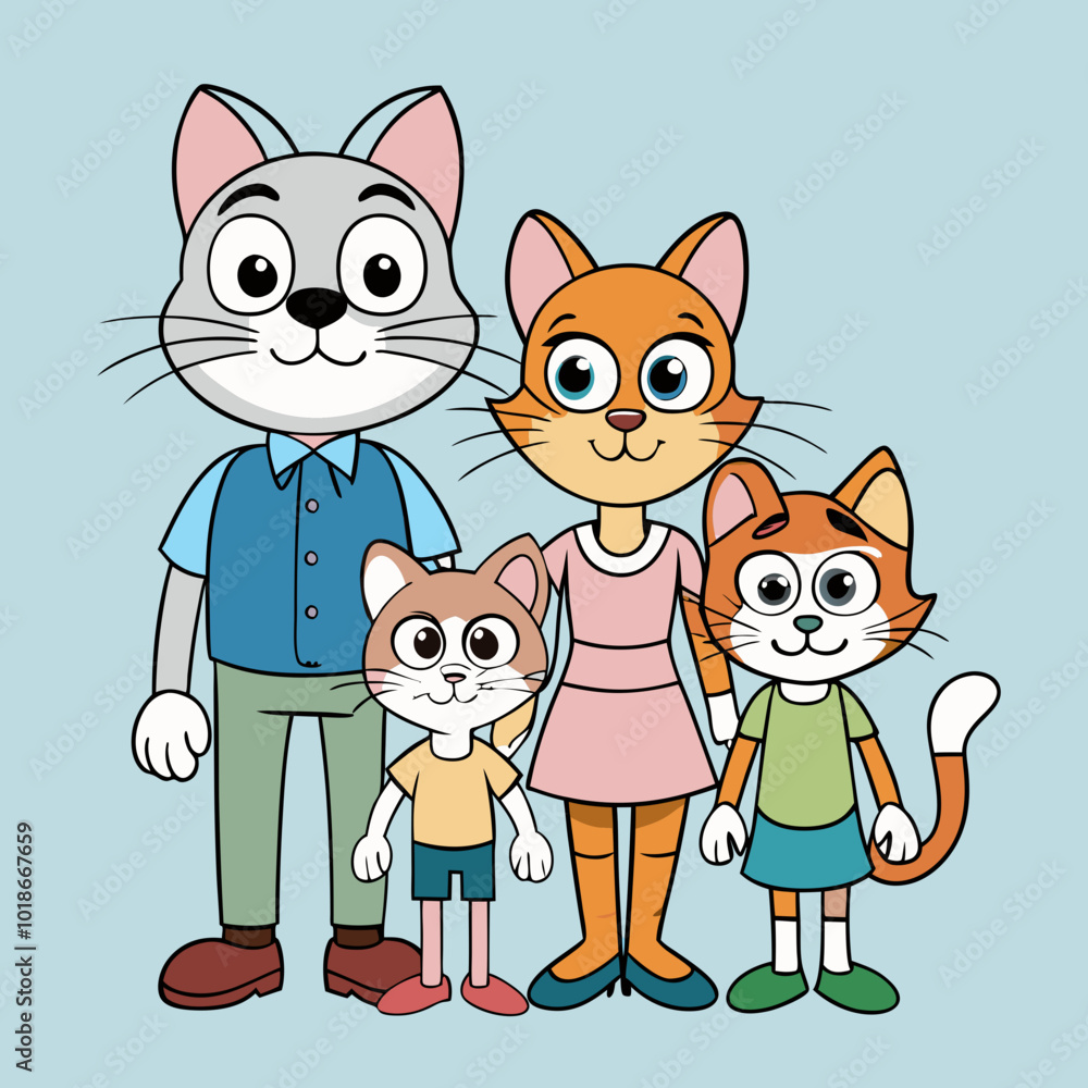 Obraz premium cats family art