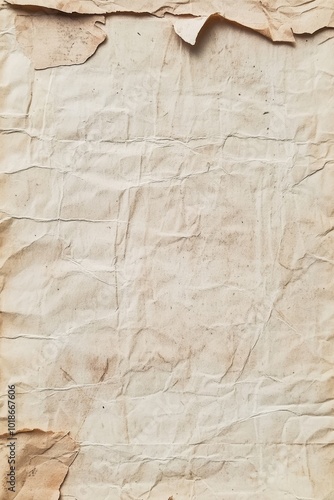 Close-up of aged, crumpled paper with a textured surface and subtle imperfections.