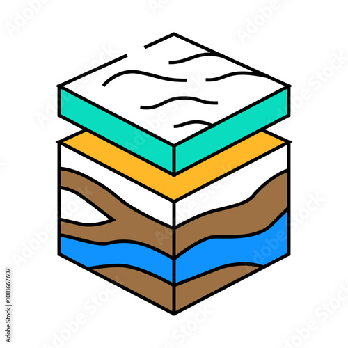 geological modeling line icon vector. geological modeling sign. isolated symbol illustration