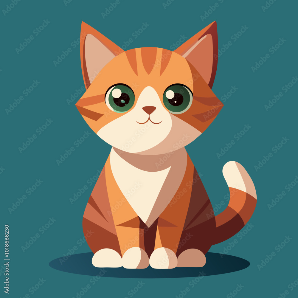 Obraz premium cartoon cat with eyes