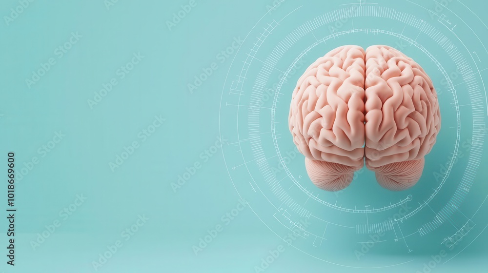 Ilustrace „MRI scan displaying enhanced visualization of a human brain ...