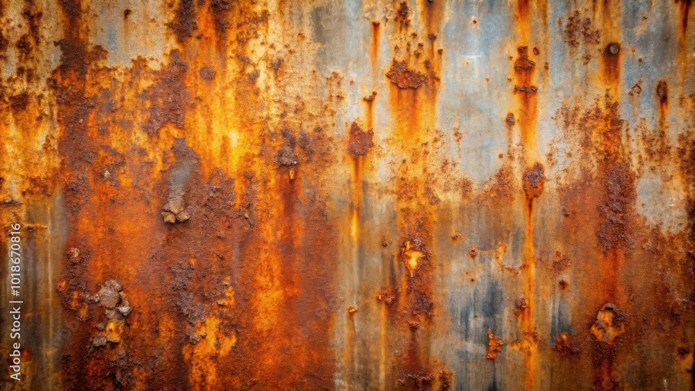 Aged and Weathered Rusty Wall Background Texture with Distressed Metal Surface Aged and Weathered Rusty Wall Background Texture with Distressed Metal Surface