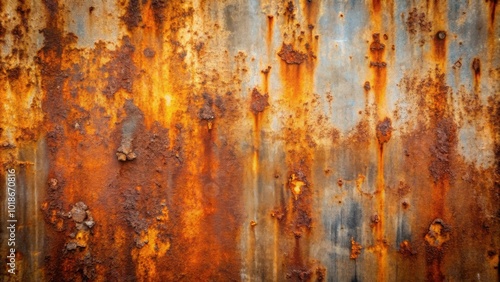 Aged and Weathered Rusty Wall Background Texture with Distressed Metal Surface