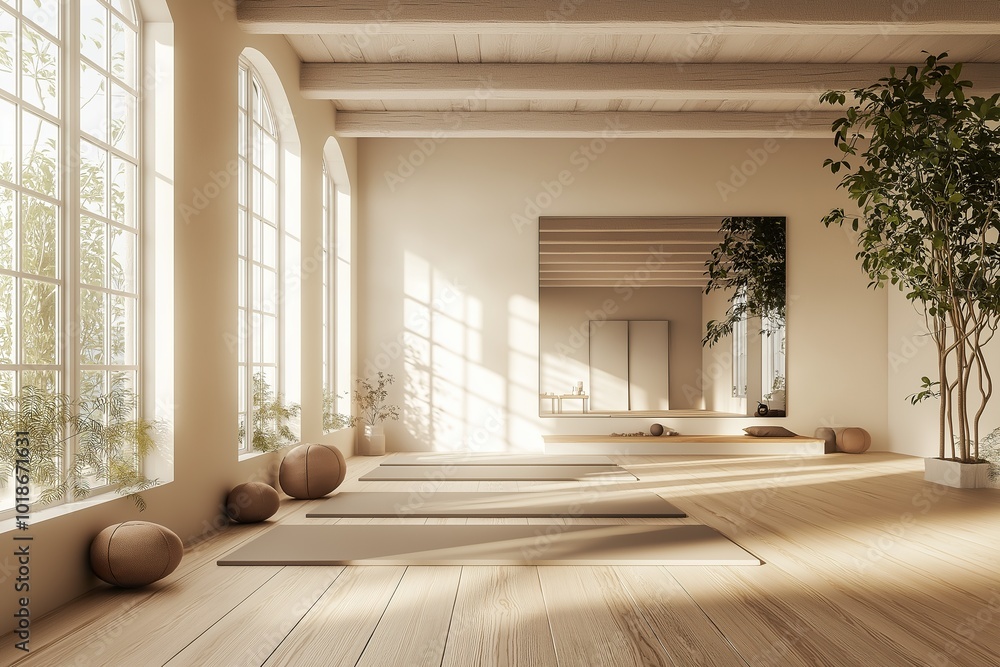 A creative art studio featuring mats and a large mirror, perfect for artistic activities and reflections during art sessions A creative art studio featuring mats and a large mirror, perfect for artistic activities and reflections during art sessions