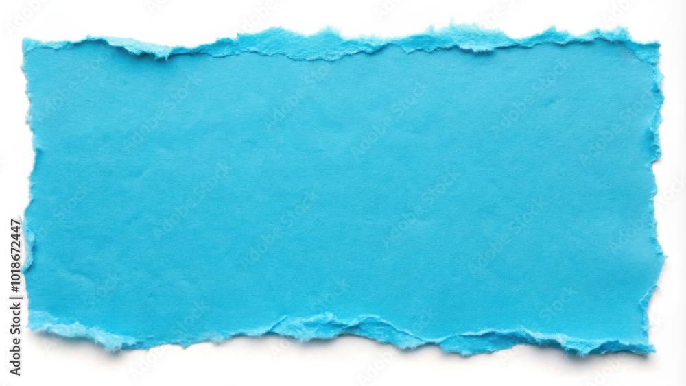Texture of sky blue torn paper with rough edges for design projects Texture of sky blue torn paper with rough edges for design projects