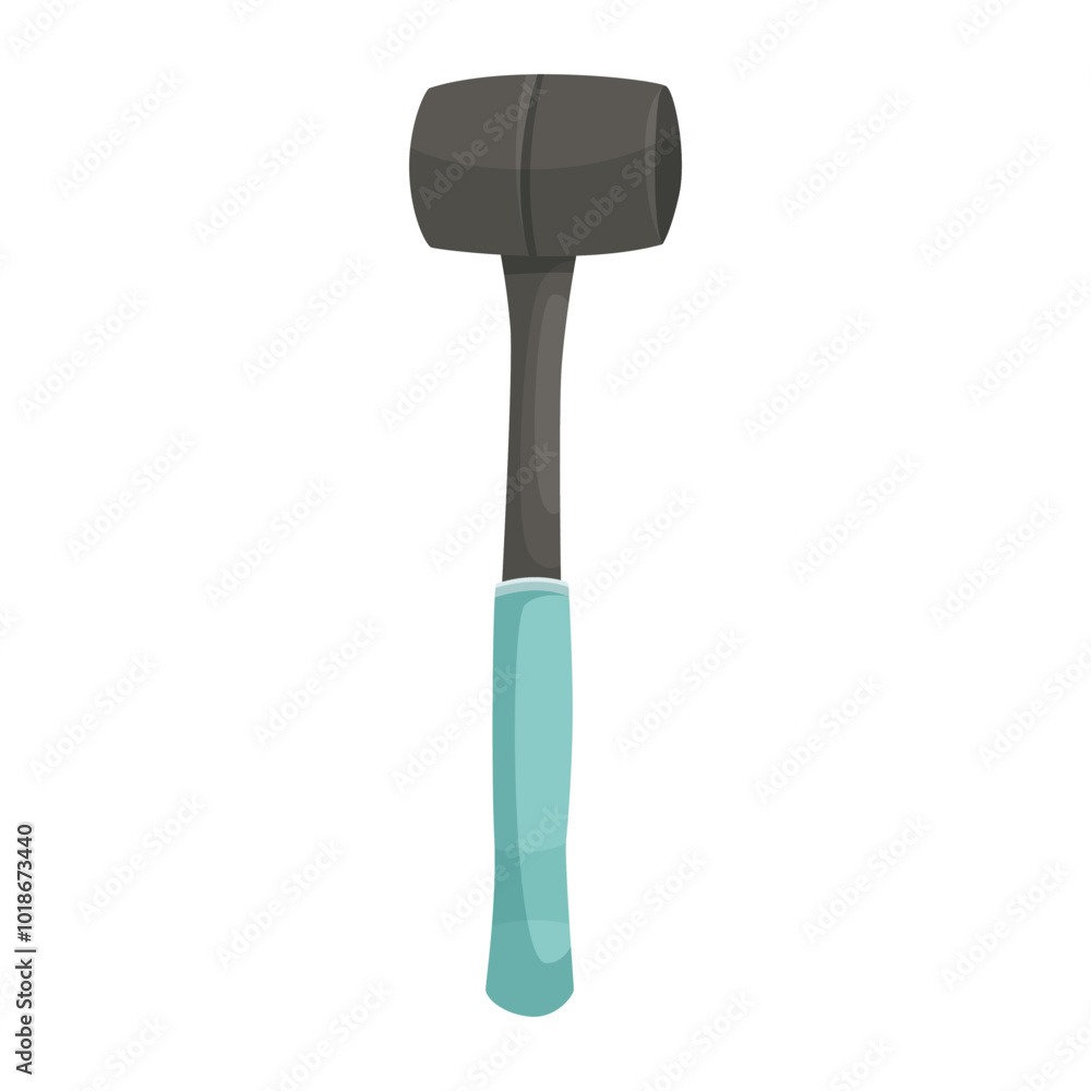 A hammer with a turquoise handle, cartoon style, on a white background. Vector illustration A hammer with a turquoise handle, cartoon style, on a white background. Vector illustration