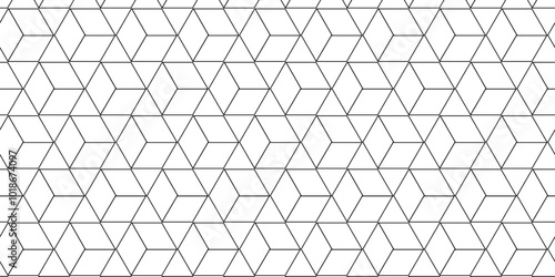 Emboss black cube line polygonal grid connection seamless digital futuristic hexagon honeycomb vector grid fence wave cube line abstract geometric background.	
