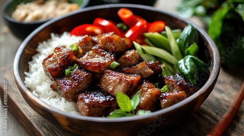 Delicious Asian Cuisine with Succulent Meat and Vegetables