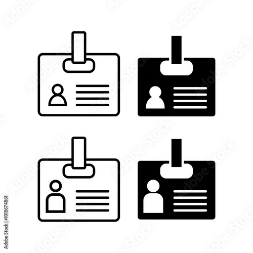 ID card icon set