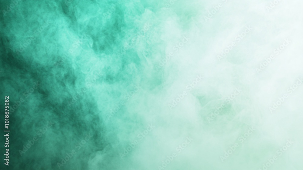 Fototapeta premium Abstract green smoke or fog background, creating a mystical and calm atmosphere, perfect for design projects and creative concepts.