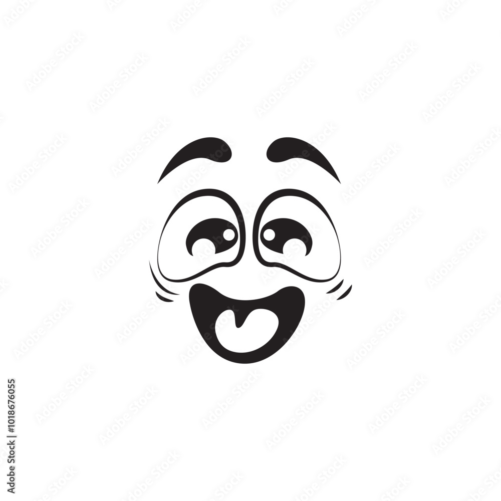 Happy Cartoon Eye In Vector .Black And White Surprised Eyes Expression Happy Cartoon Eye In Vector .Black And White Surprised Eyes Expression