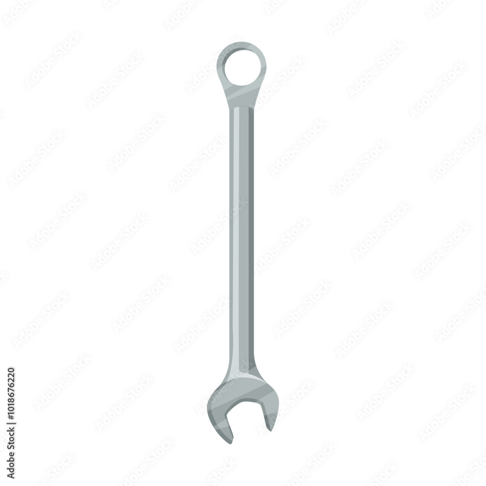 A wrench tool displayed vertically, simple graphic style, isolated on white background. Vector illustration A wrench tool displayed vertically, simple graphic style, isolated on white background. Vector illustration