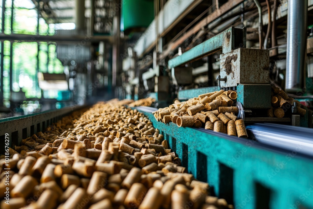 A Close-Up View of a Conveyor Belt Filled with Cork Stoppers A Close-Up View of a Conveyor Belt Filled with Cork Stoppers