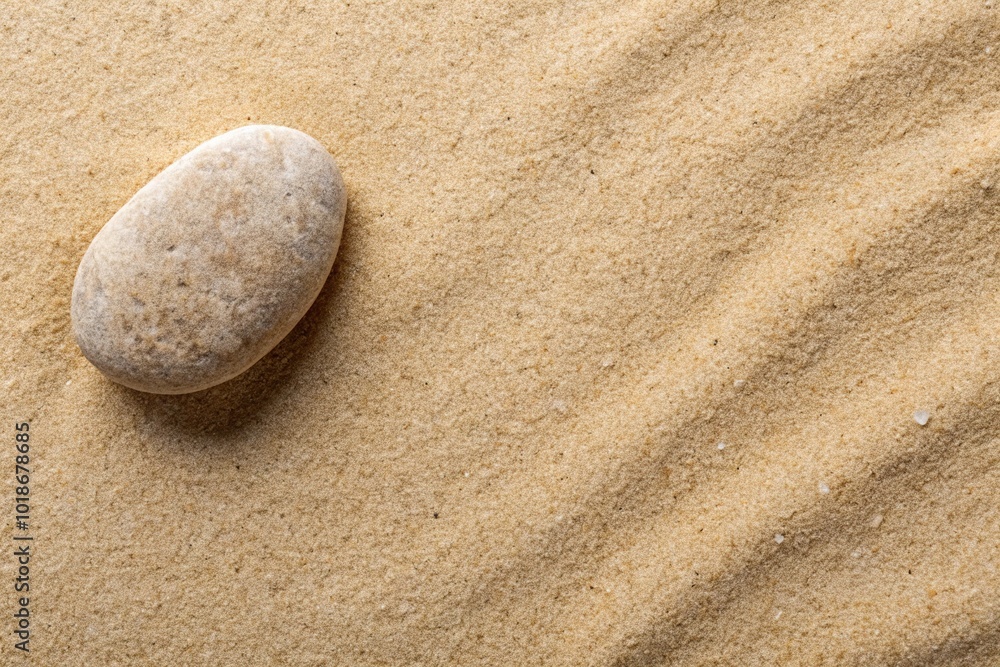 Beige stone on sand background, eye level Beige stone on sand background, eye level