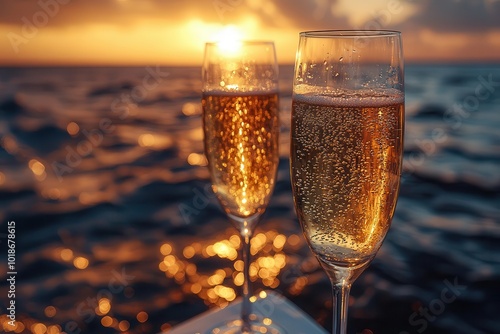 luxurious yacht party scene with diverse friends celebrating champagne glasses clink as the catamaran sails across sparkling waters golden hour lighting enhances the festive mood