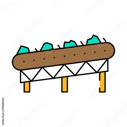 conveyor system mining line icon vector. conveyor system mining sign. isolated symbol illustration