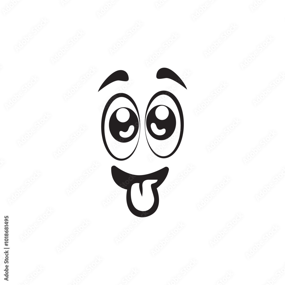 Happy Cartoon Eye In Vector .Black And White Surprised Eyes Expression Happy Cartoon Eye In Vector .Black And White Surprised Eyes Expression