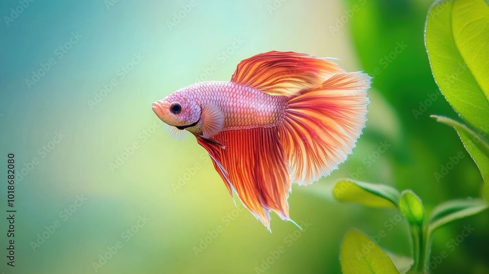 Colorful Betta Fish Swimming in a Freshwater Aquarium Colorful Betta Fish Swimming in a Freshwater Aquarium