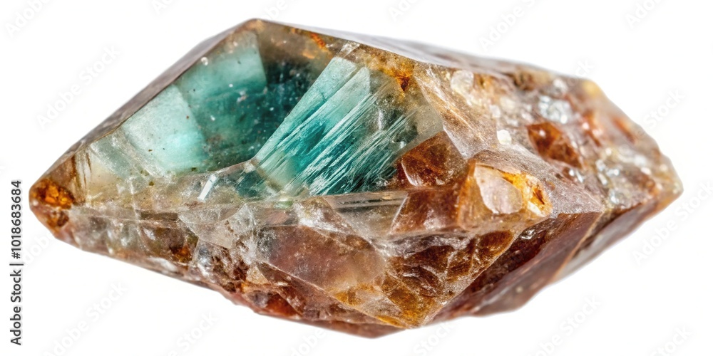 Bird's eye view of natural rough zircon crystal cutout specimen Bird's eye view of natural rough zircon crystal cutout specimen