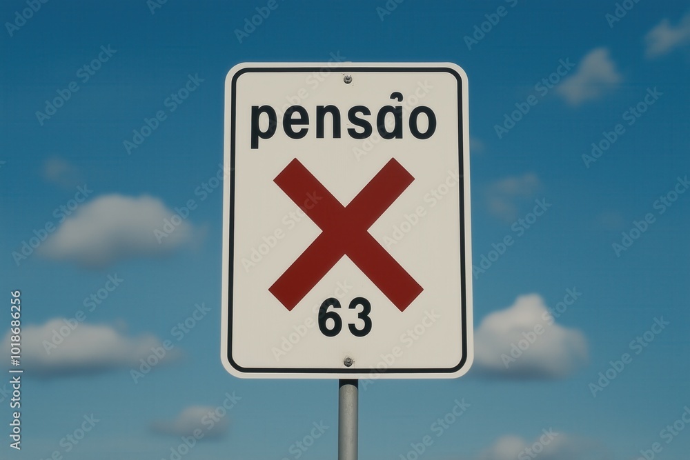 Retirement sign with cancellation at 63
A street sign with Retirement sign with cancellation at 63
A street sign with