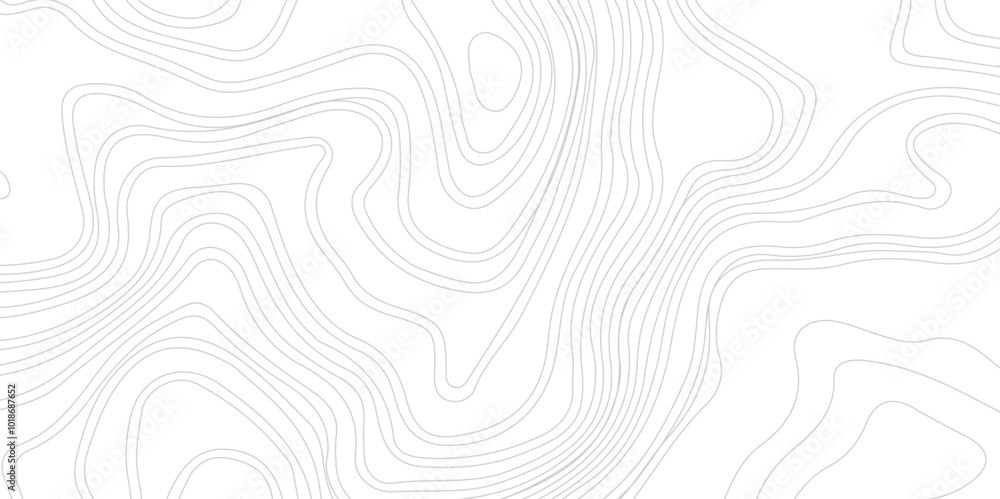 Abstract Contour Topographic Line Pattern in Black and White, Modern Wavy white topography abstracted on a white backdrop. Abstract Contour Topographic Line Pattern in Black and White, Modern Wavy white topography abstracted on a white backdrop.