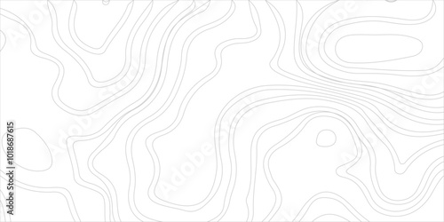 Abstract Contour Topographic Line Pattern in Black and White, cartography topographic map. Topographic map background geographic line map.