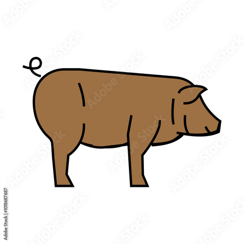 iberico pig breed line icon vector. iberico pig breed sign. isolated symbol illustration