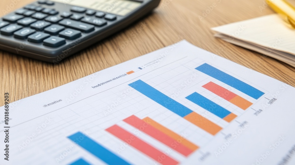 Analysis of Financial Data with Calculator on Desk Analysis of Financial Data with Calculator on Desk
