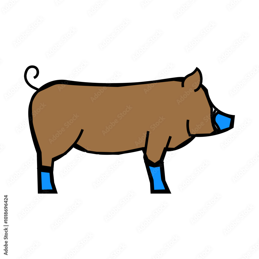 berkshire pig breed line icon vector. berkshire pig breed sign. isolated symbol illustration berkshire pig breed line icon vector. berkshire pig breed sign. isolated symbol illustration