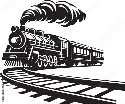 Train vector silhouette 