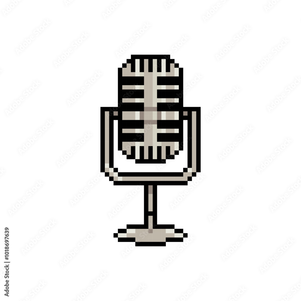 retro microphone icon pixel art retro microphone icon pixel art
