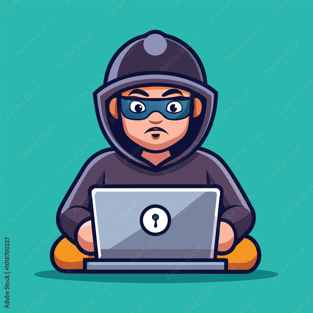 hacker with laptop computer hacker with laptop computer