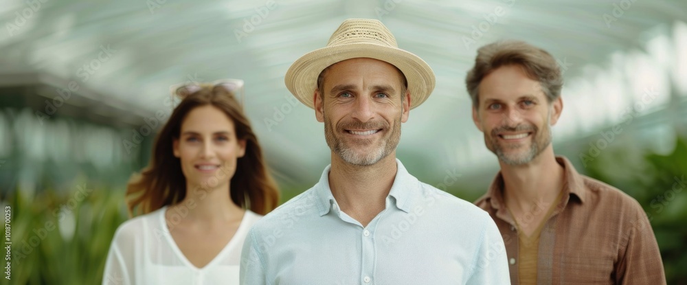 Obraz premium Embracing Nature A Journey of Connection and Growth in a Vibrant Greenhouse Setting