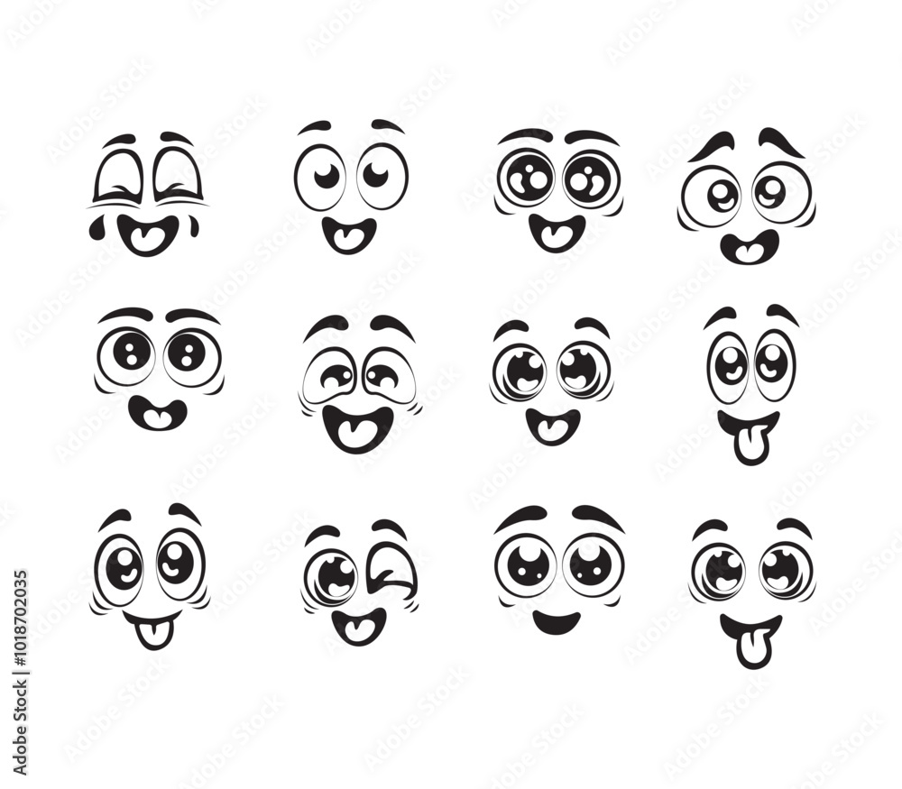 Set Cartoon Eye In Vector High quality original trendy vector set of cartoon eyes. Emotion eye icon set Set Cartoon Eye In Vector High quality original trendy vector set of cartoon eyes. Emotion eye icon set
