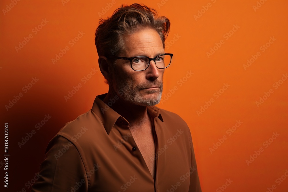 Portrait of a handsome middle-aged man in glasses. Studio shot. Portrait of a handsome middle-aged man in glasses. Studio shot.