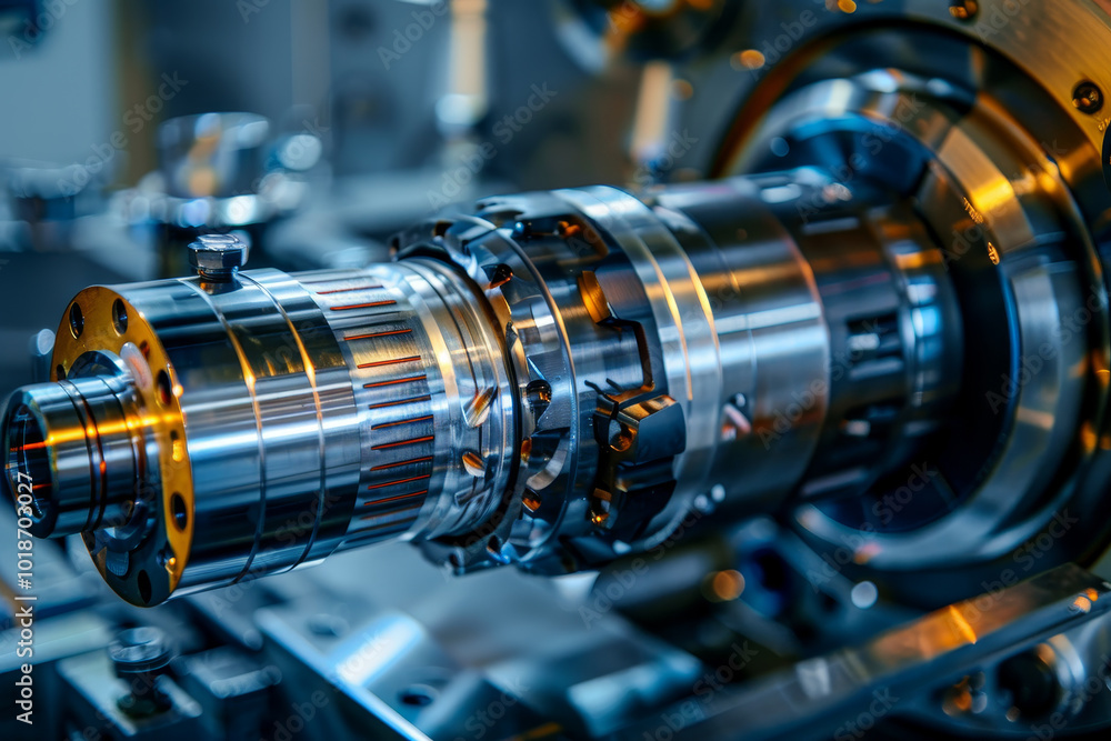 Fototapeta premium A large, shiny metal object with a lot of detail