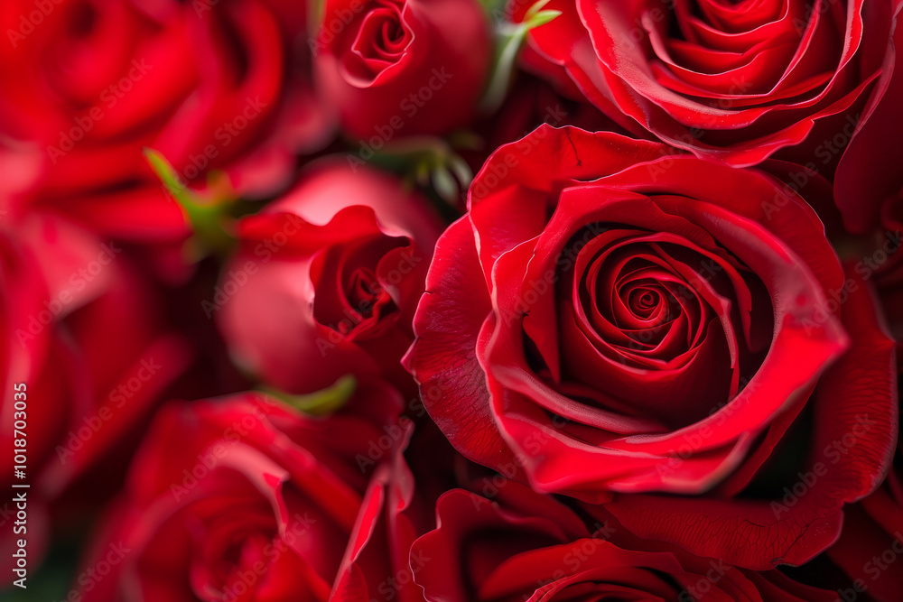 A close up of a bunch of red roses