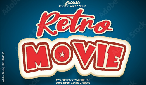 Retro Movie Vector Text Effect Editable Alphabet Vintage Film Old