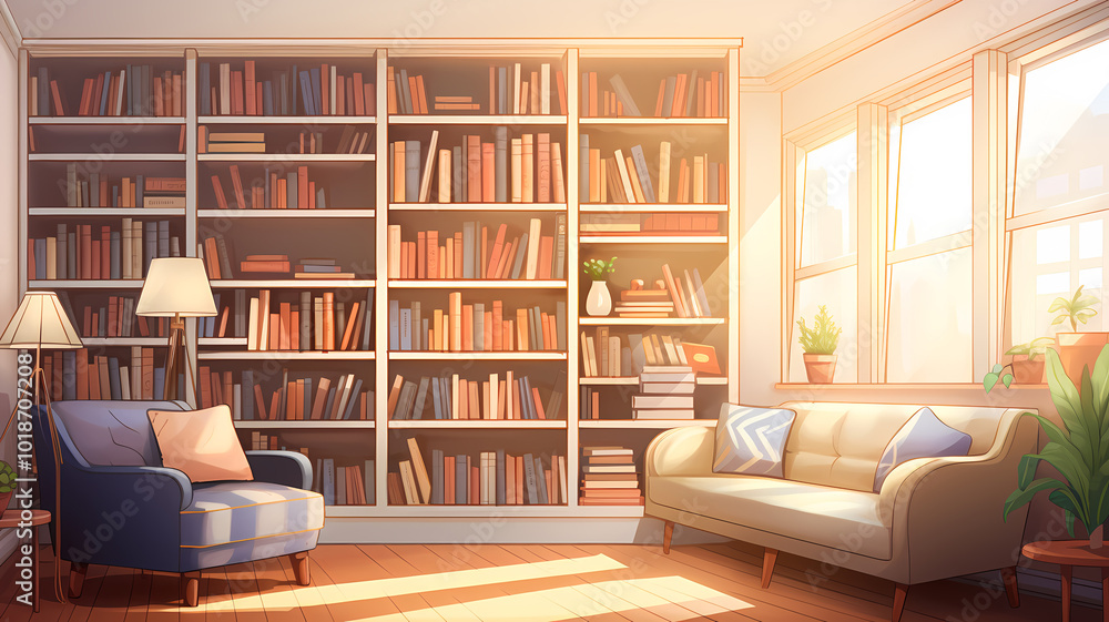 Study room illustration background Study room illustration background